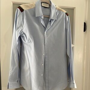 Gucci Light Blue Button Down Shirt with Color Accents